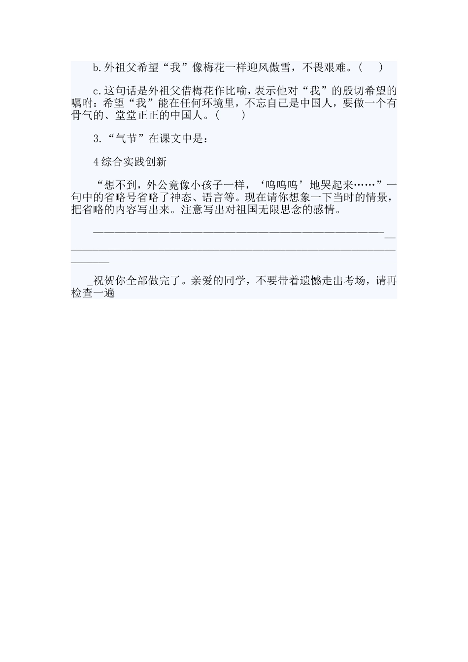 梅花魂(阅读题教学设计)_第2页