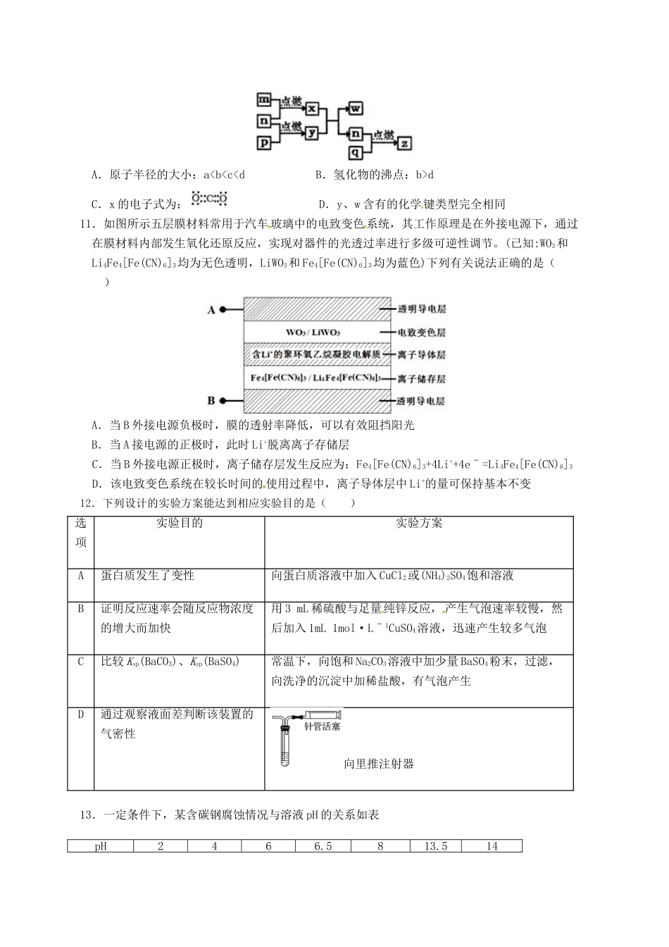 江西省南昌市十校高三化学第二次模拟突破冲刺试题（三）-人教版高三全册化学试题_第2页