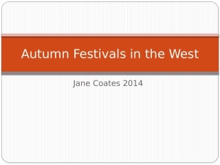 AutumnFestivalsintheWest