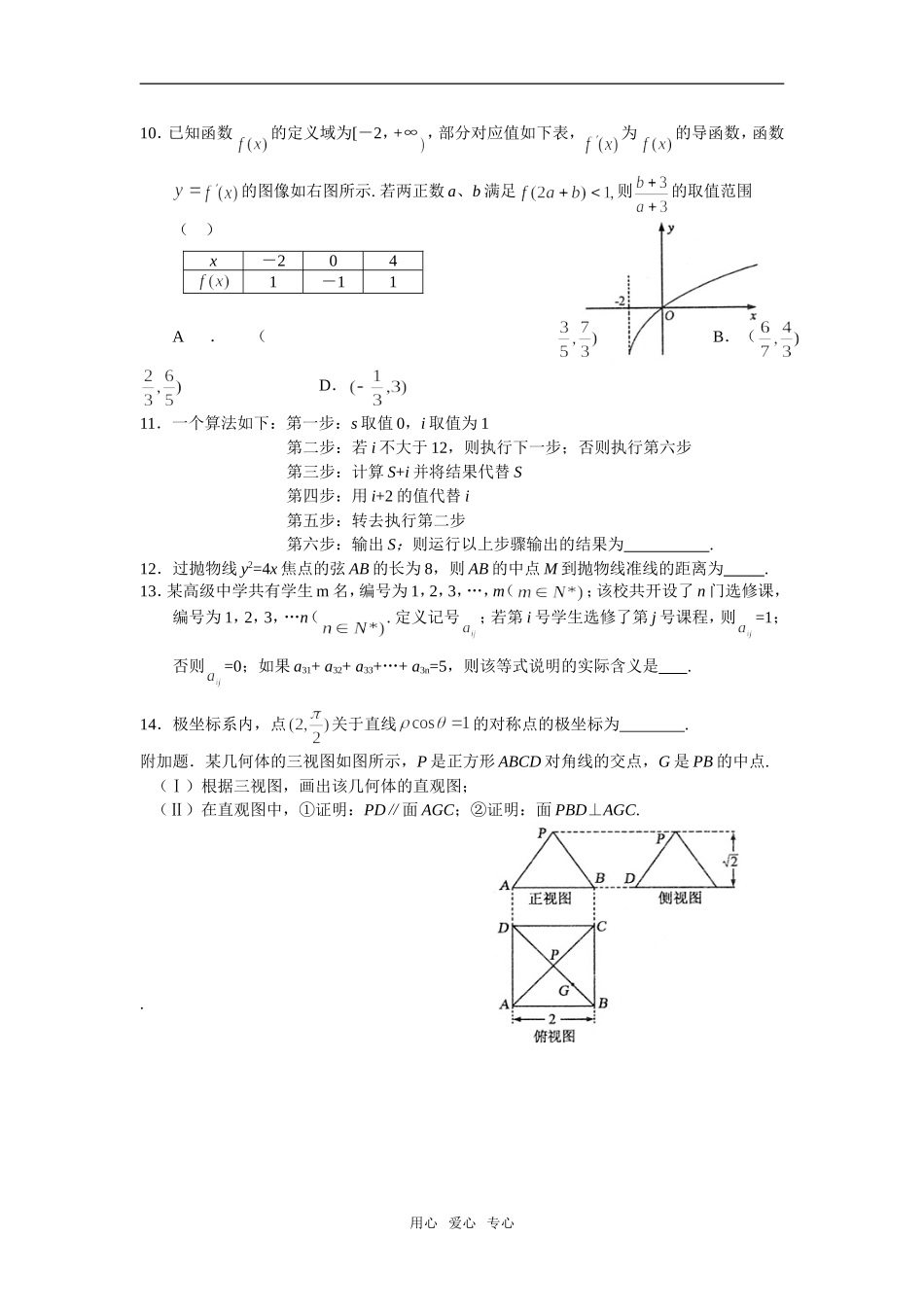 高考数学客观题训练（四）_第2页