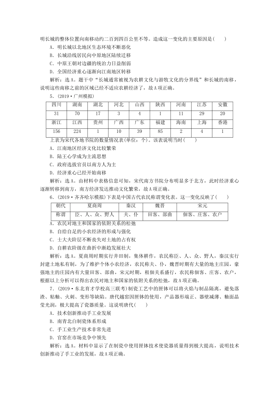 高考历史大一轮复习 专题质量检测（六）（含解析）人民版-人民版高三全册历史试题_第2页