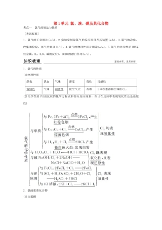 浙江省高考化学总复习 专题4 常见非金属及其化合物专题（选考部分，B版）苏教版-苏教版高三全册化学试题