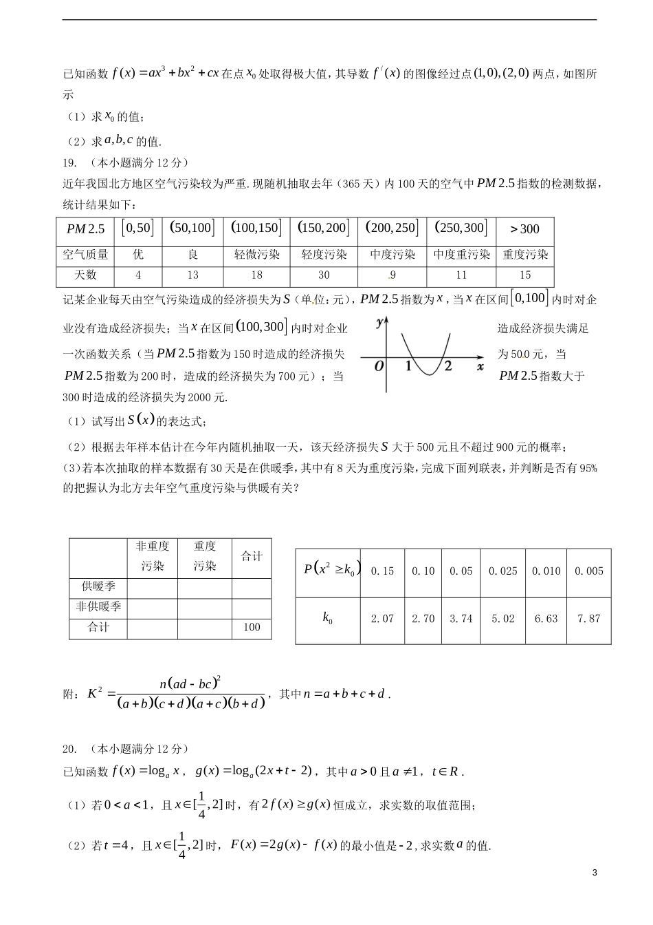 重庆市沙坪坝区高二数学下学期期中试题 文-人教版高二全册数学试题_第3页
