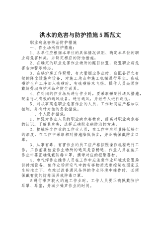 洪水的危害与防护措施5篇范文