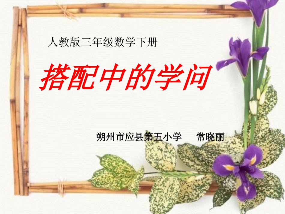 人教2011版小学数学三年级人教版-三年级数学下册数学广角------搭配问题_第1页
