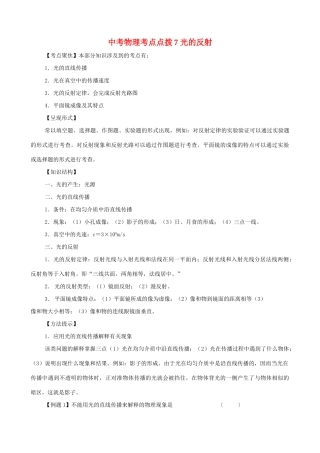 中考物理考点点拨7 光的反射试卷