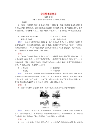 高中历史 专题五 走向世界的资本主义市场 5.4 走向整体的世界课时作业（含解析）人民版必修2-人民版高一必修2历史试题