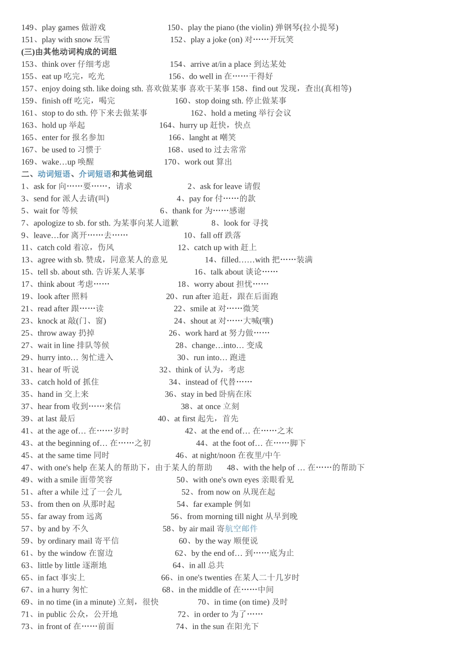 初中英语必备短语_第3页