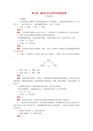 高中历史 第二单元 资本主义世界市场的形成和发展 第6课 殖民扩张与世界市场的拓展练习（含解析）新人教版必修2-新人教版高一必修2历史试题