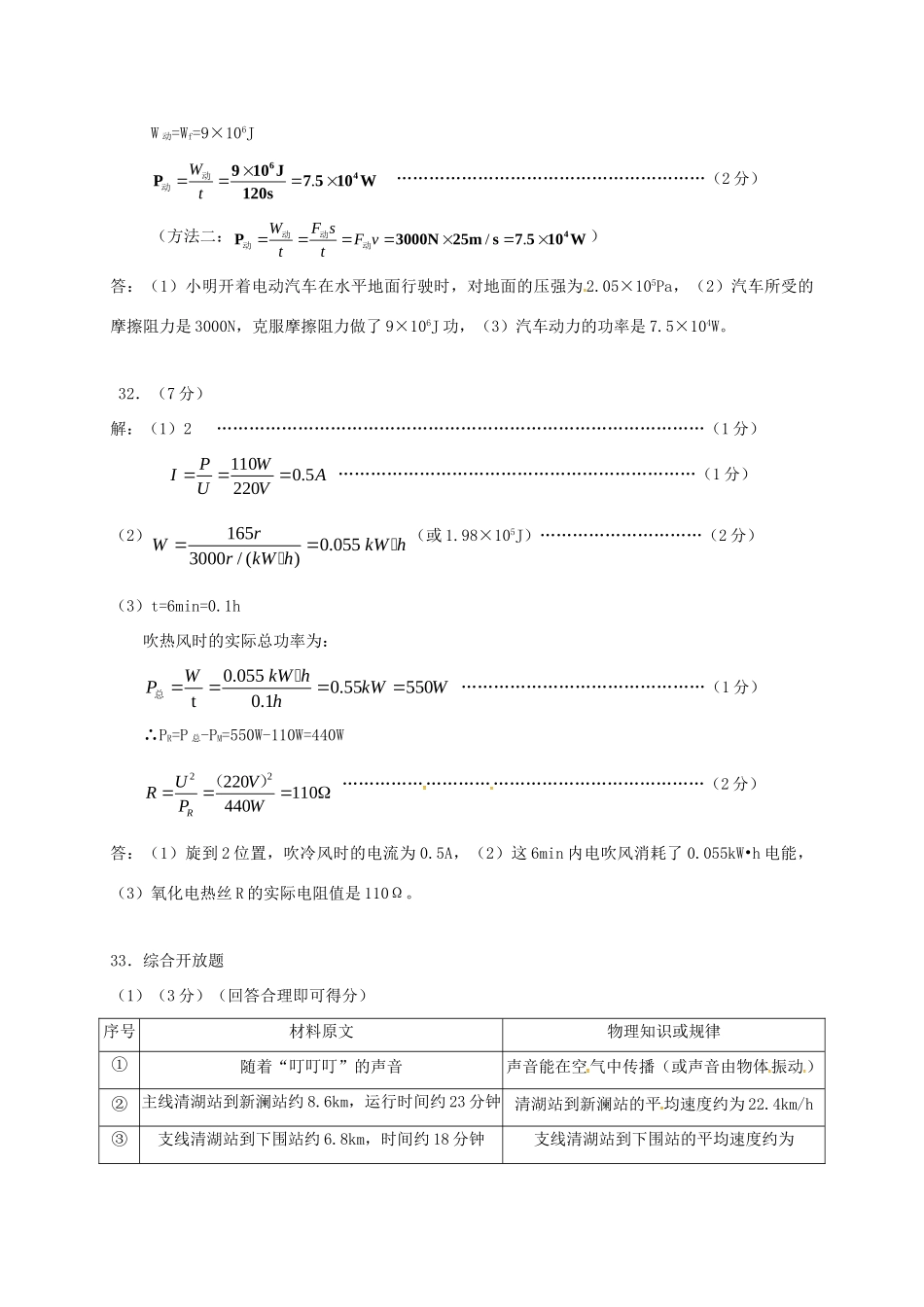 九年级物理 化学下学期第二次调研测试试卷答案 广东省深圳市龙华区九年级物理 化学下学期第二次调研测试试卷(pdf)_第2页