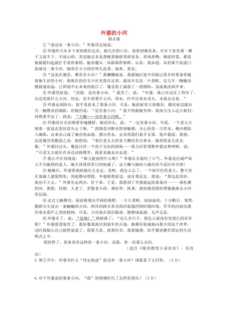 中考语文阅读题复习 外婆的小河试卷