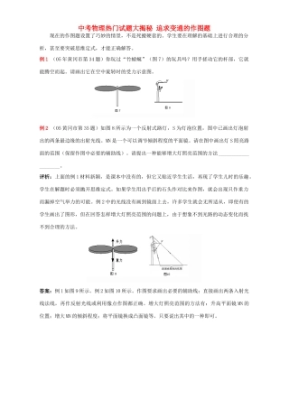 中考物理热门试卷大揭秘 追求变通的作图题 新课标 人教版试卷