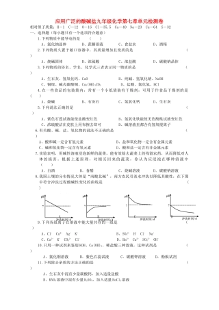 九年级化学第七章单元检测卷 上教版试卷