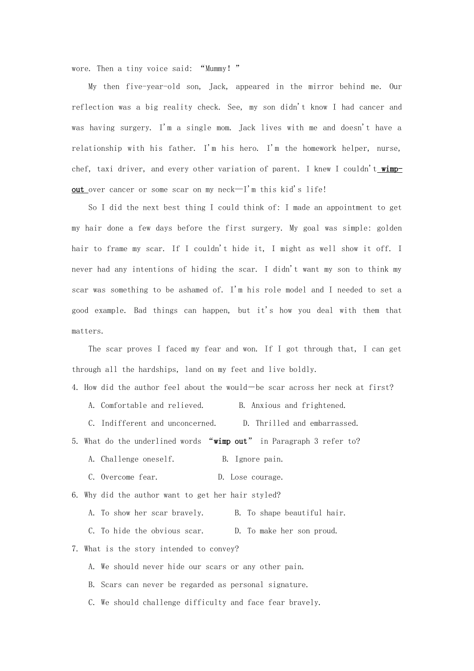 山西省大同市高三英语3月月考试卷_第3页