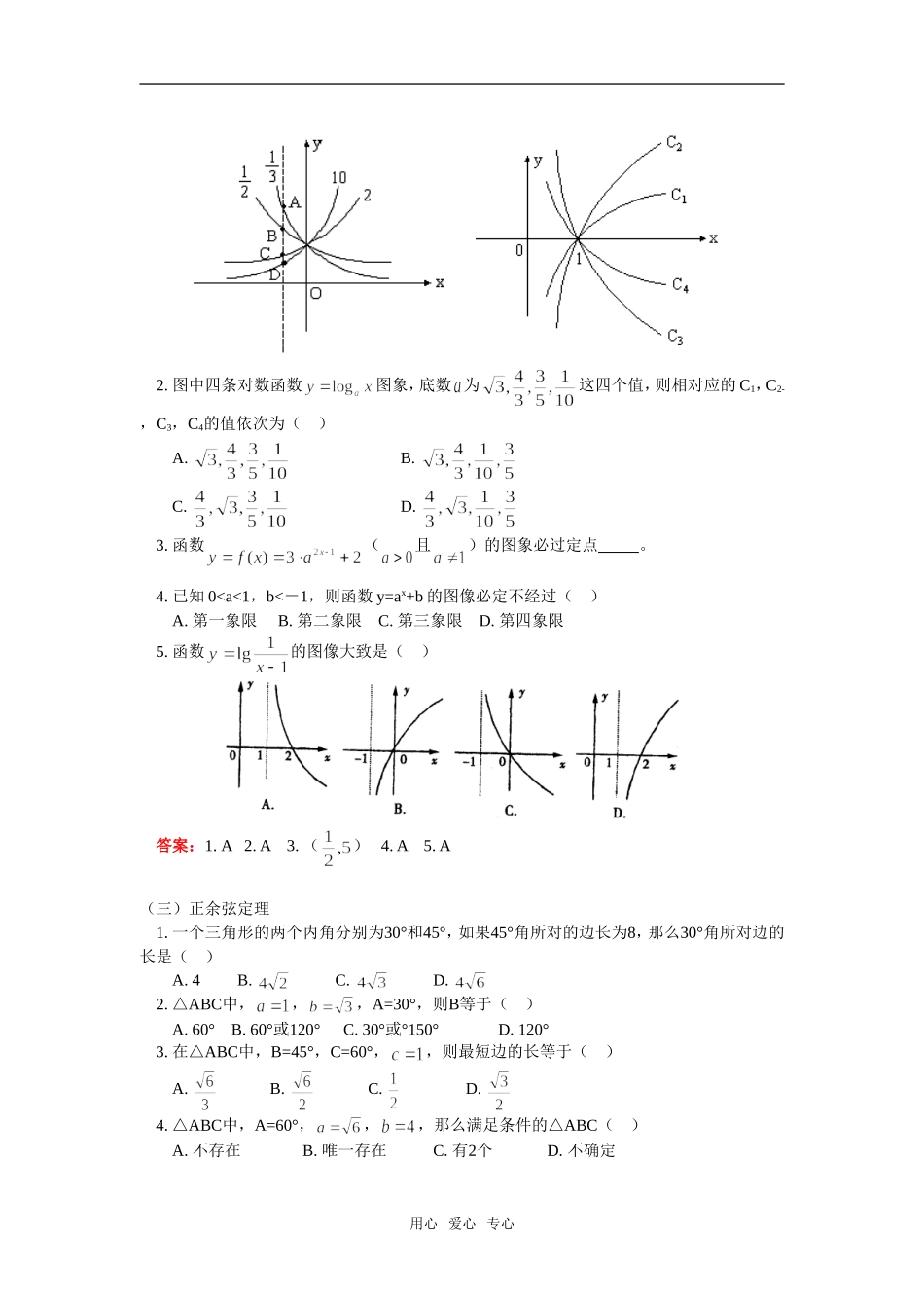 高考数学重点，客观题考点分析（二）（理）人教实验版（A）知识精讲_第2页