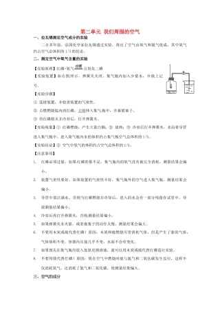 九年级化学上册 第二单元 我们周围的空气知识点汇总2(新版)新人教版试卷
