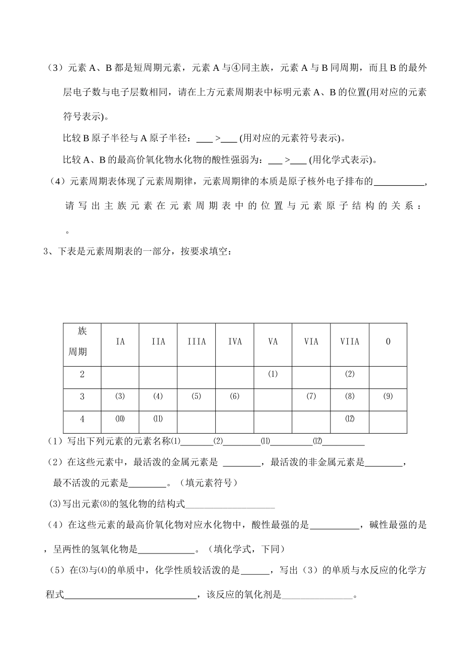 高一化学第二学期期末填空题-苏教版_第2页