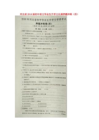 初中语文毕业生升学文化课押题冲刺(四)(扫描版) 试题
