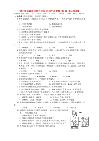 初三化学素质与能力训练 应用广泛的酸 碱 盐 单元自测B 试题