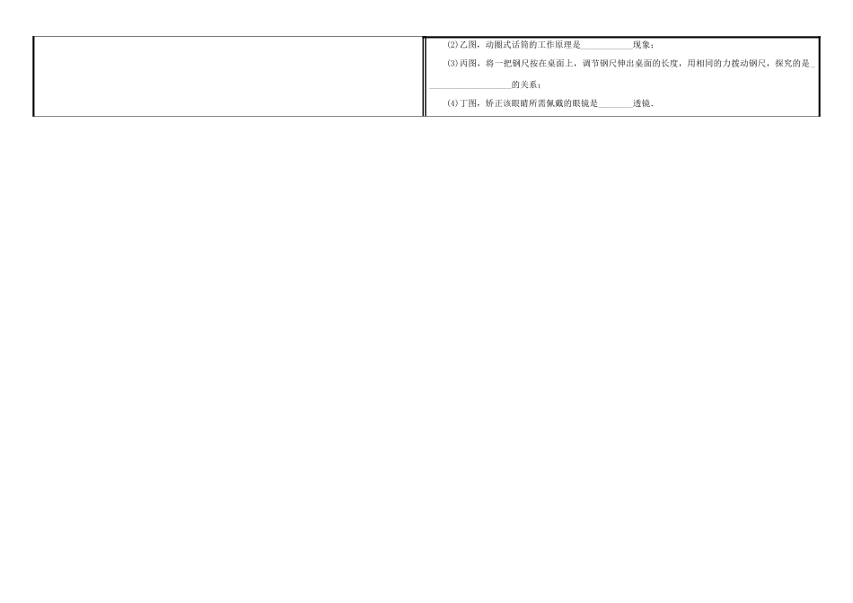 中考物理一轮复习(专题三 教材基础实验综合)试卷_第2页