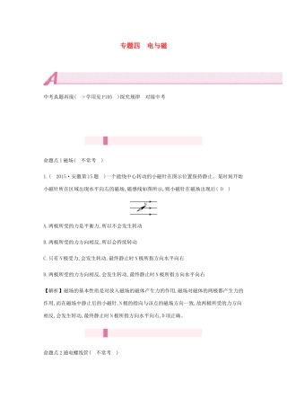 中考物理总复习 模块五 电磁学 专题四 电与磁试卷