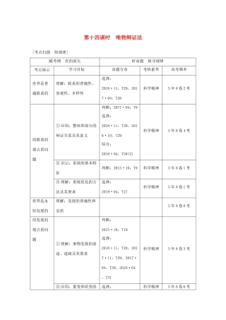 （浙江专用）高考政治二轮复习 第十四课时 唯物辩证法讲义增分练（含解析）-人教版高三全册政治试题