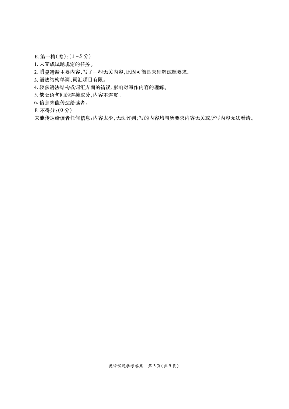 安徽省安庆市高三英语上学期第二次联考试卷答案(PDF版) 安徽省安庆市高三英语上学期第二次联考试卷安徽省安庆市高三英语上学期第二次联考试卷(扫描版)_第3页