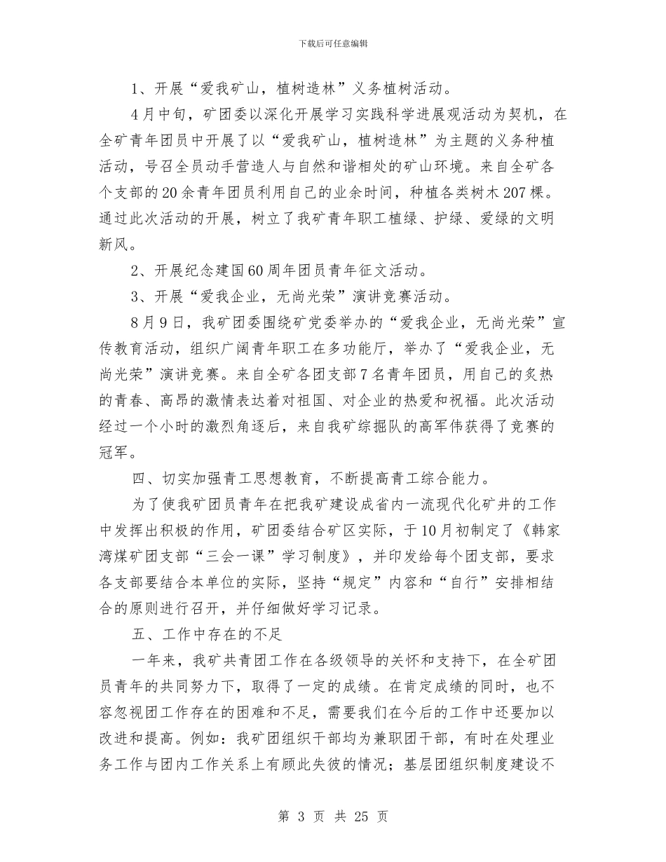 共青团2024年工作总结及2024年工作计划与共青团2024述职述廉报告汇编_第3页