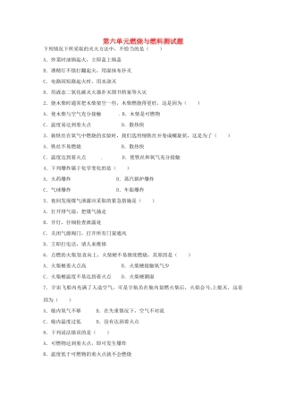 九年级化学全册 第六单元 燃烧与燃料测试卷(新版)鲁教版试卷