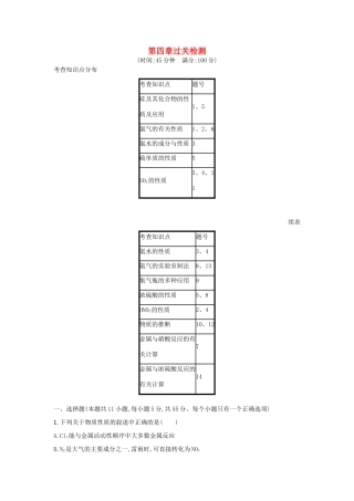 高中化学 第四章 非金属及其化合物过关检测 新人教版必修1-新人教版高一必修1化学试题
