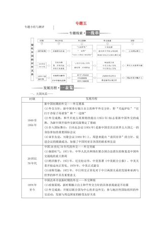 高中历史 专题五 专题小结与测评同步试题（含解析）人民版必修1-人民版高一必修1历史试题