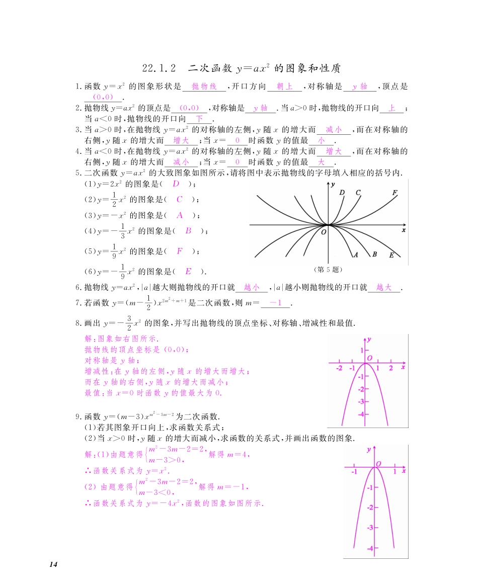 九年级数学上册 第22章 二次函数同步测试卷(pdf)(新版)新人教版试卷_第2页