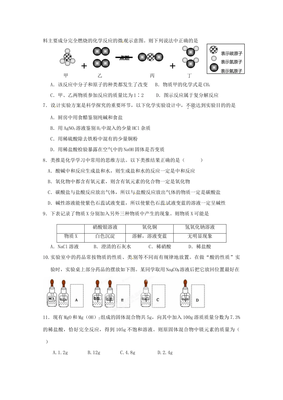 九年级化学上学期期末竞赛试卷 1133090520_第2页