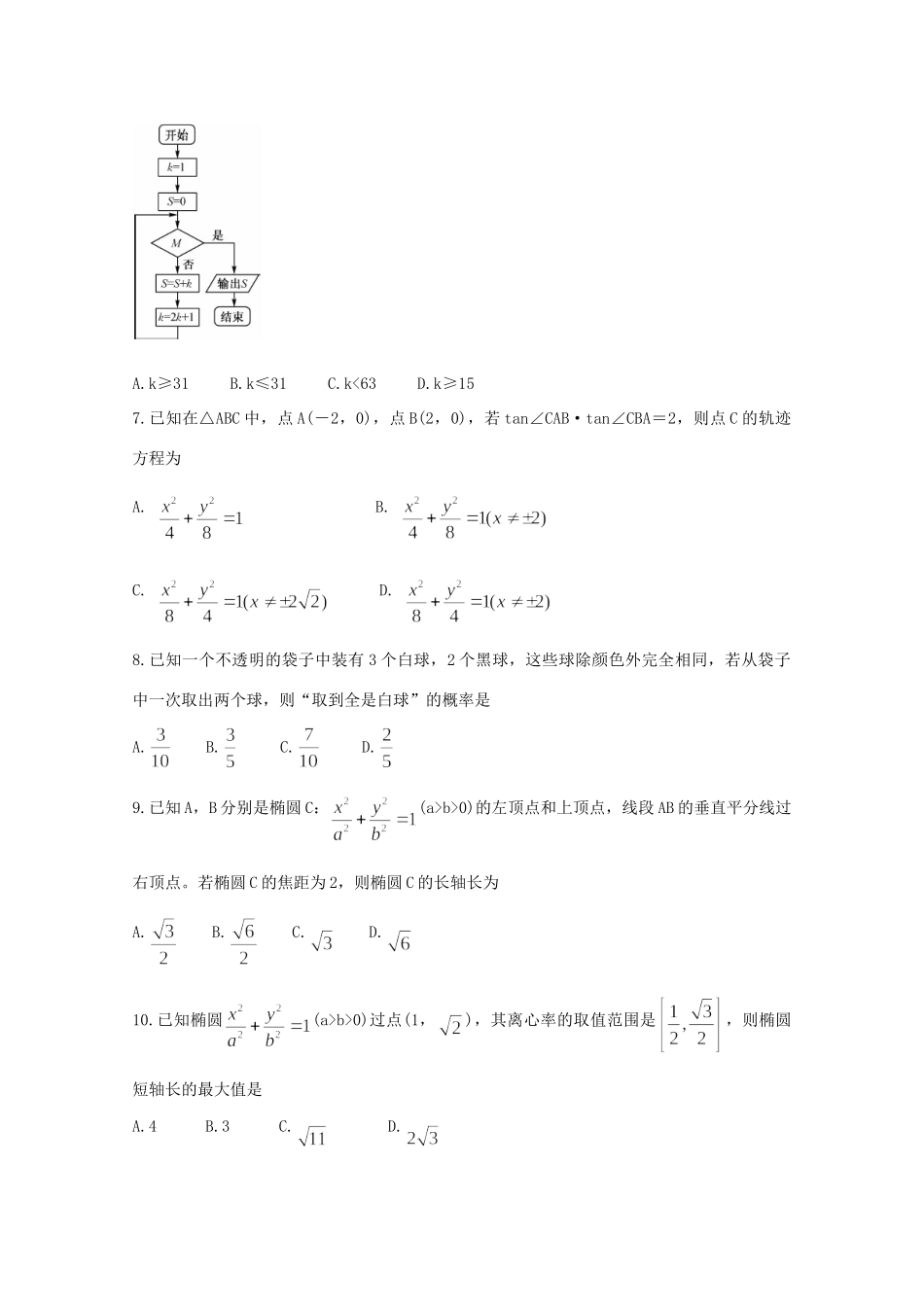 安徽省宣城市七校(郎溪、旌德、广德、泾县、绩溪、宣城二中等) 高二数学上学期期中联考试卷 理试卷_第2页