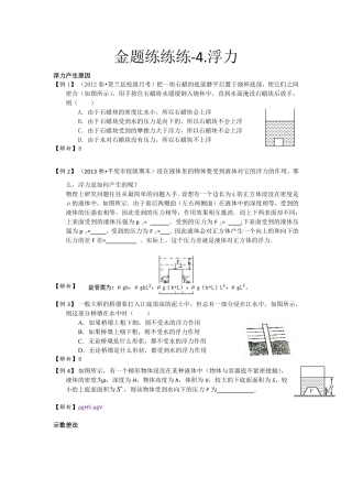 中考物理一轮复习 金题练练看4 浮力(pdf)试卷