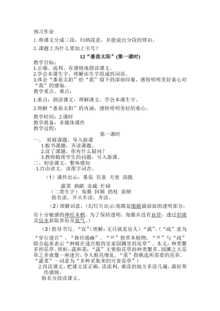 “番茄太阳”(第一课时)