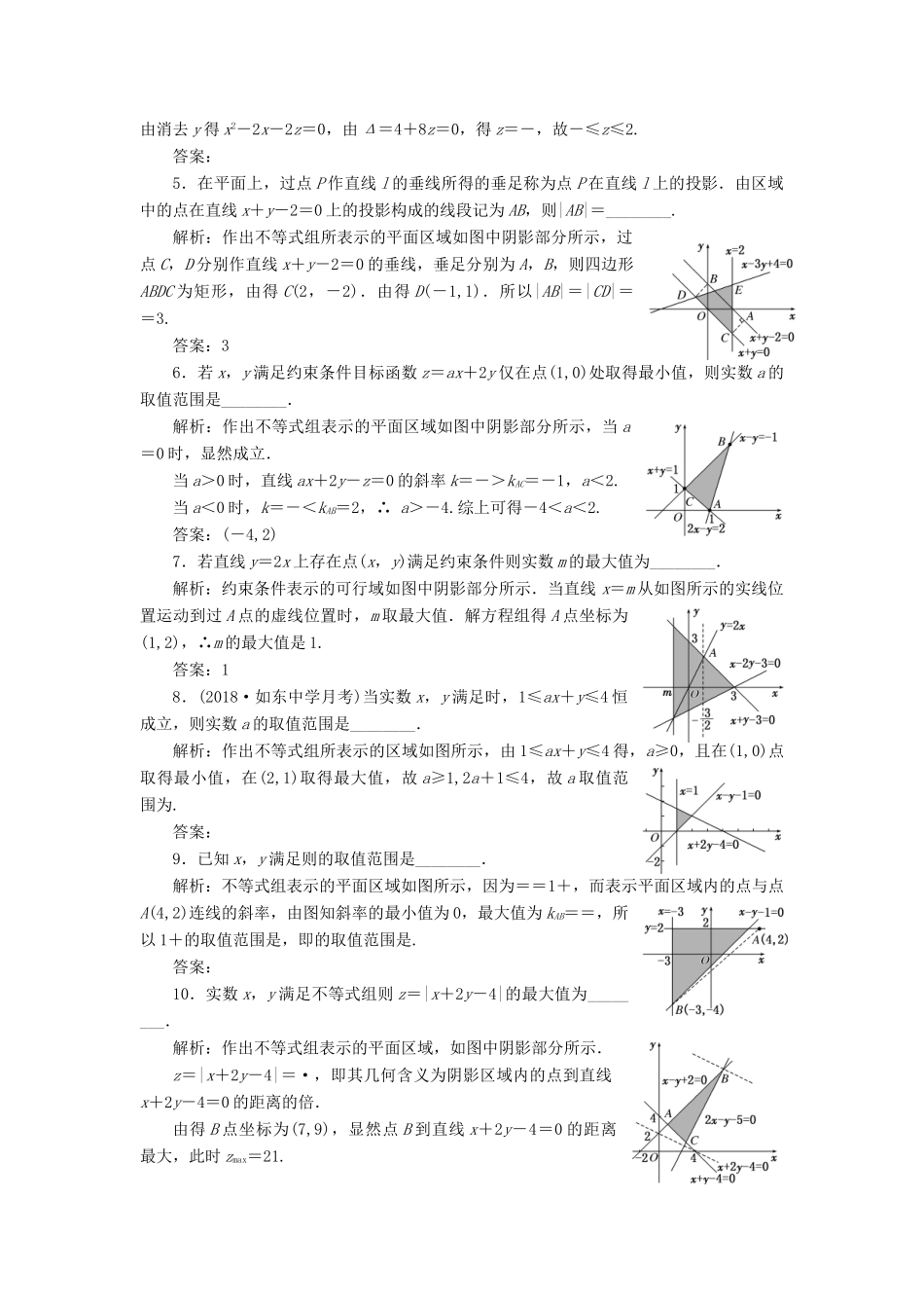 （江苏专版）高考数学一轮复习 第七章 不等式 课时达标检测（三十三）二元一次不等式（组）与简单的线性规划问题-人教版高三全册数学试题_第3页