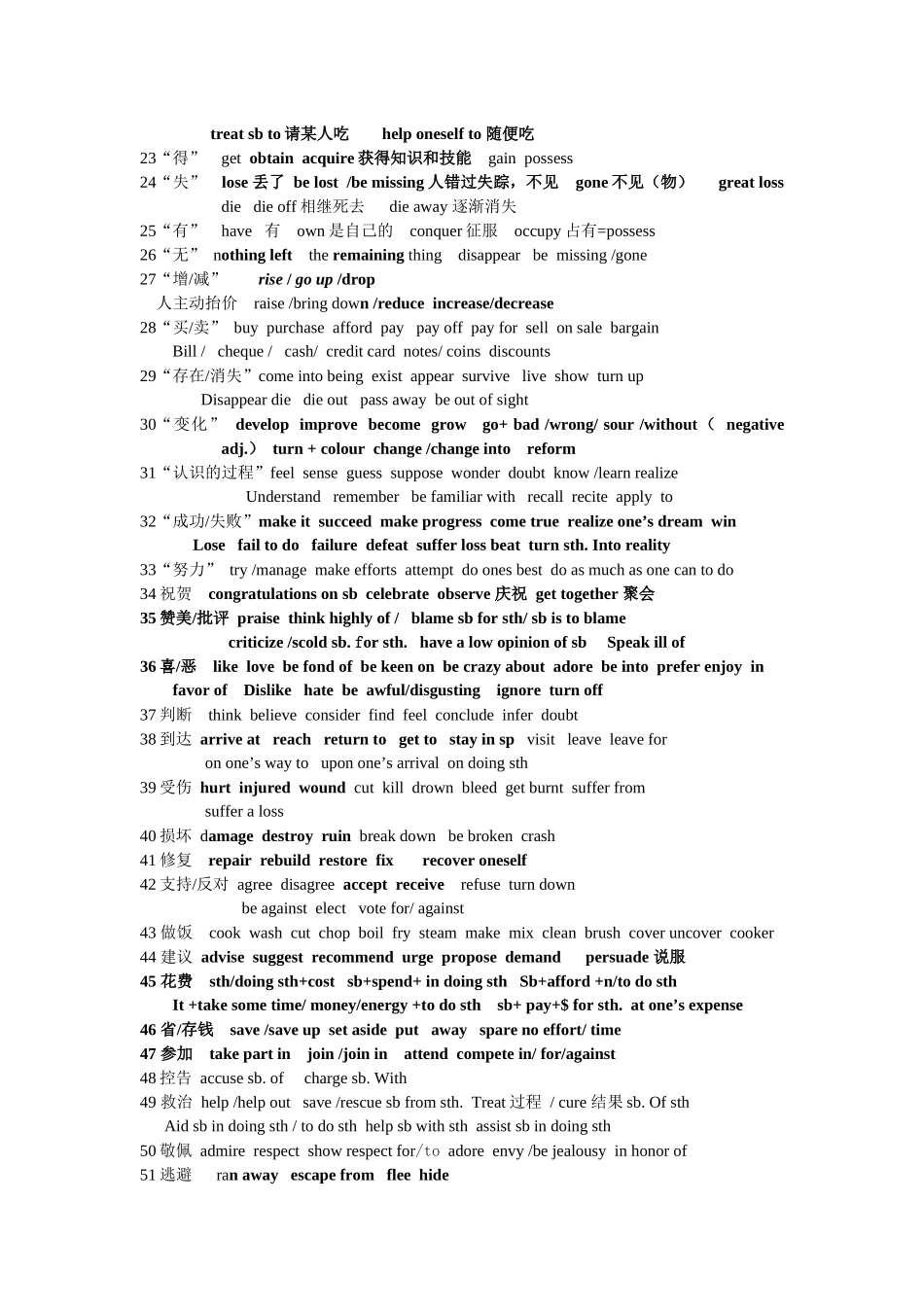 历年高考完形填空常用词汇总结_第2页