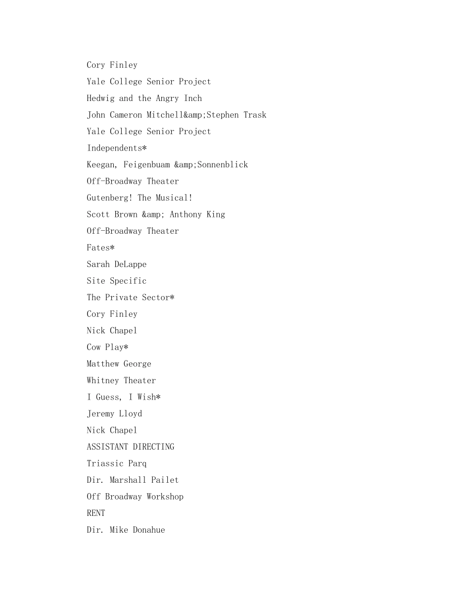 影视戏剧通用英文简历模板 _第2页