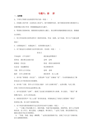 中考语文考点专题训练 专题六 修辞试卷