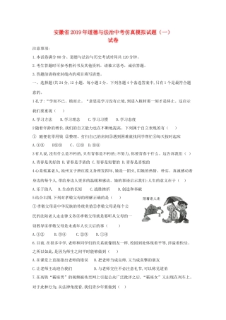 中考道德与法治仿真模拟卷试卷二一试卷