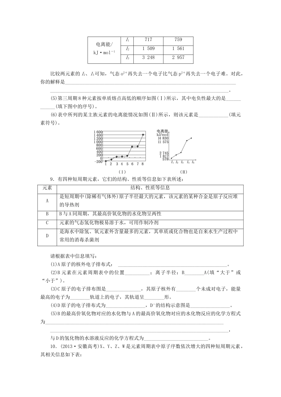 广东省高考化学一轮复习 课时跟踪检测（三十七）原子结构与性质-人教版高三全册化学试题_第3页