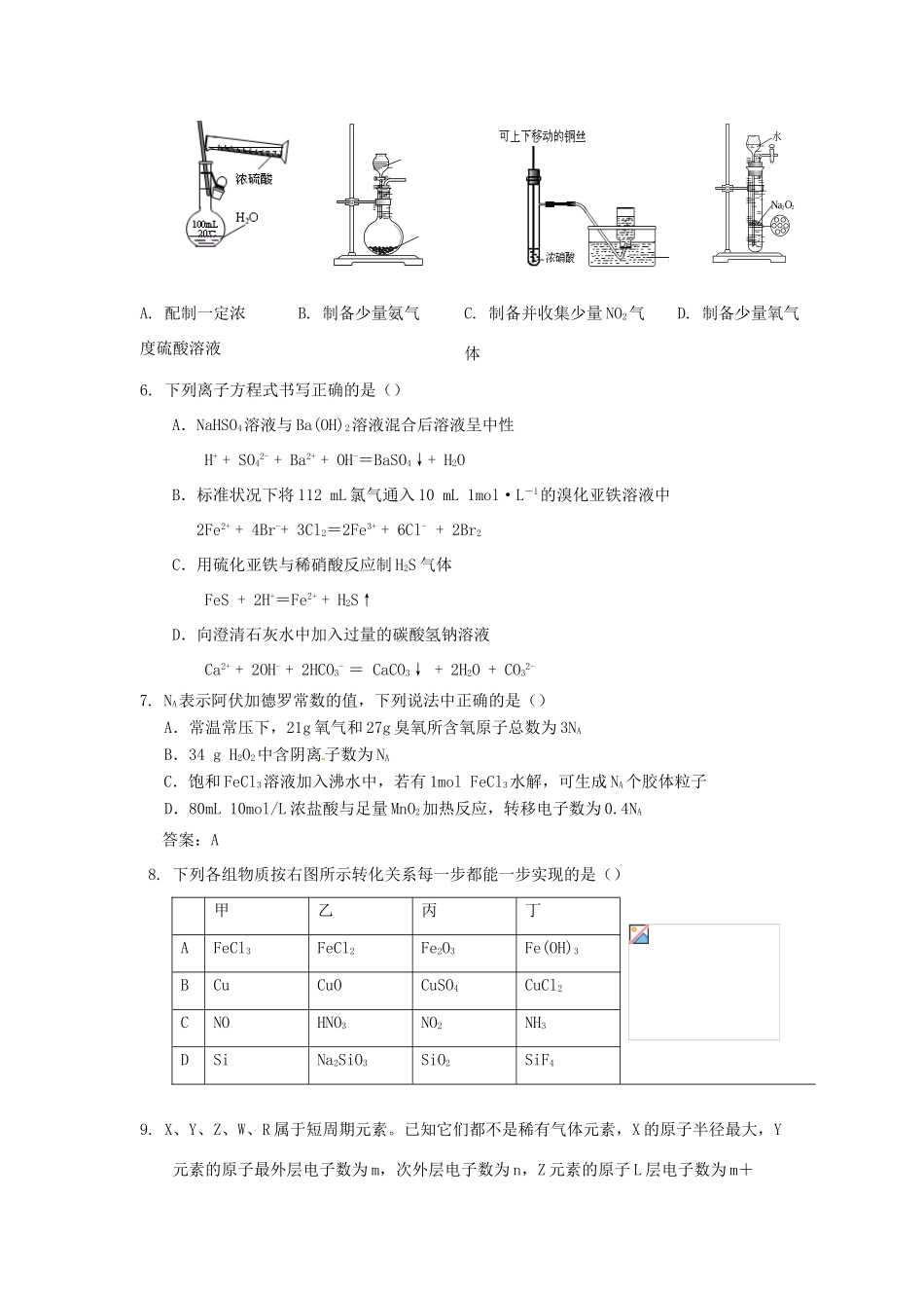 江苏省高考化学最后一卷-人教版高三全册化学试题_第2页