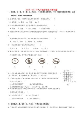 九年级物理 阶段复习测试卷 人教新课标版试卷
