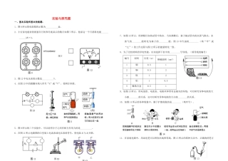 九年级物理 实验与探究题专项复习试卷