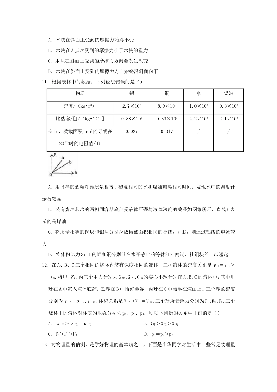山东省青岛市中考物理模拟试卷(一)试卷_第3页