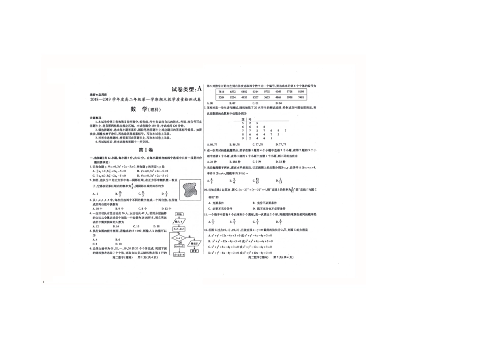 内蒙古包头市高二数学上学期期末考试试题 理(扫描版) 内蒙古包头市高二数学上学期期末考试试题 理(扫描版) 内蒙古包头市高二数学上学期期末考试试题 理(扫描版)_第1页