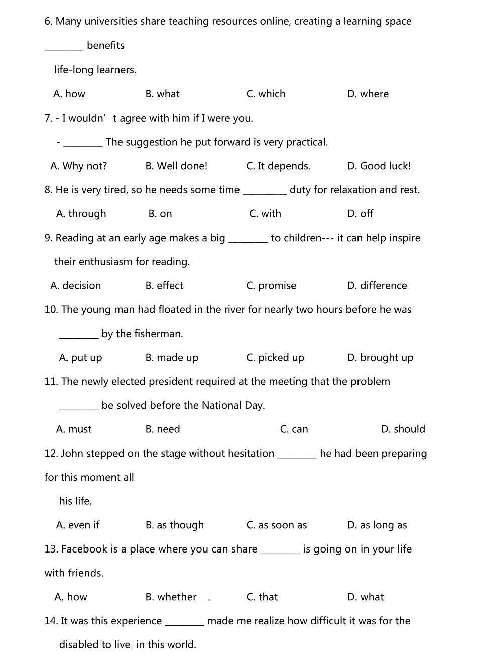 天津市高三英语下学期第五次月考试卷(PDF)试卷_第2页