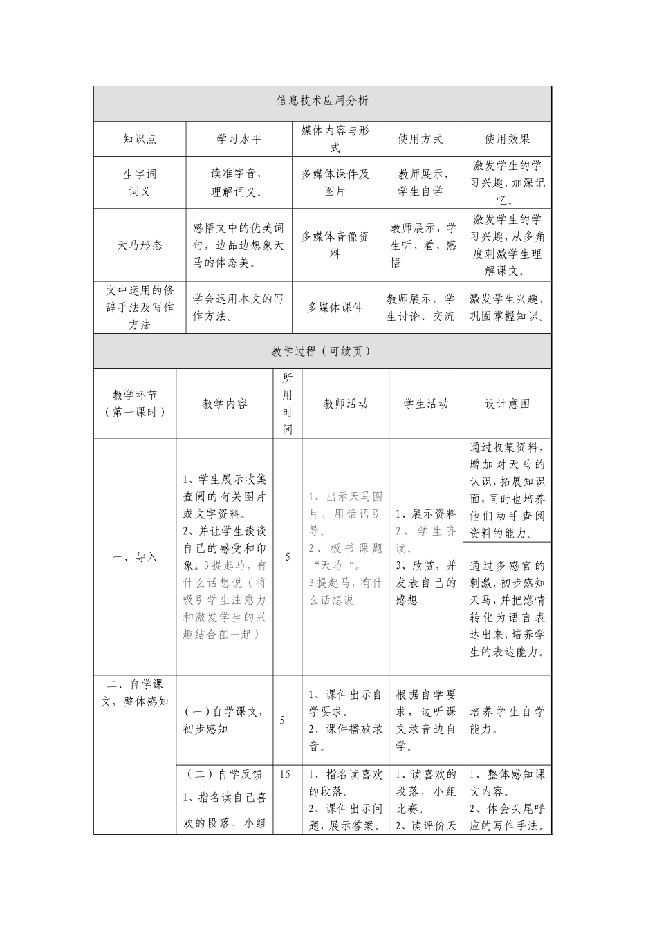 天马《教学设计》_第2页