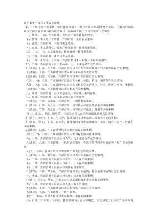 汉字174个部首及其表意功能